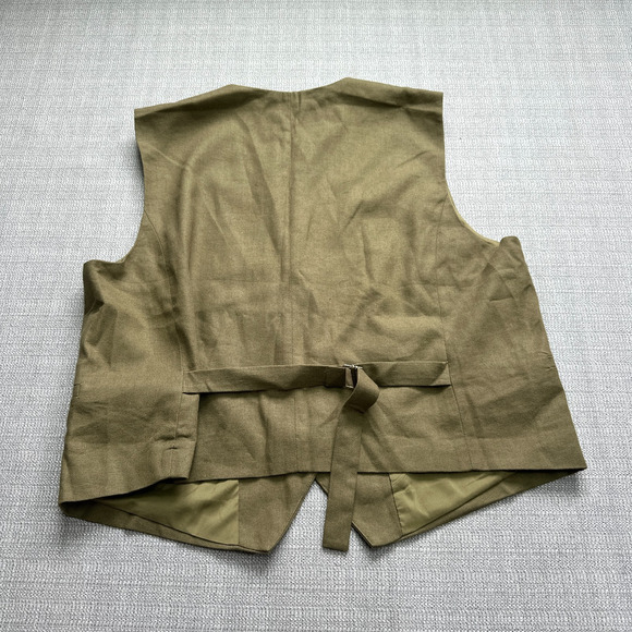 Katch Me Vest Womens‎ XXL Green Linen Blend Button Up Y2K Utility Chic Split Hem - Picture 4 of 8